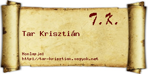 Tar Krisztián névjegykártya